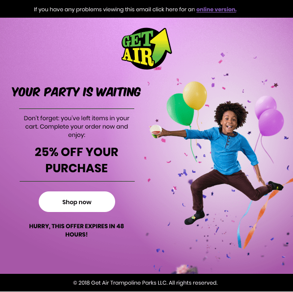 GetAir-Abandoned-Cart-Email-Example