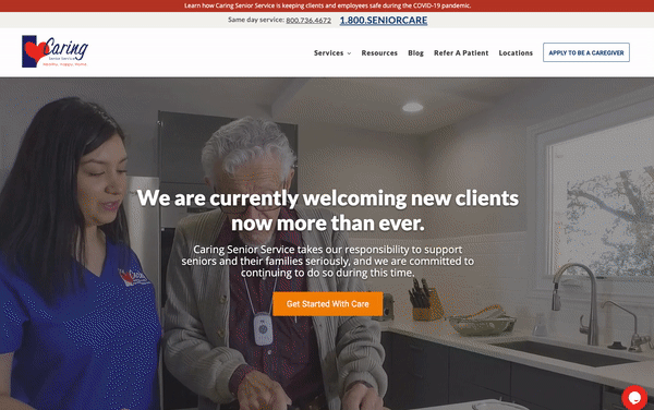 New Caring Senior Service Homepage