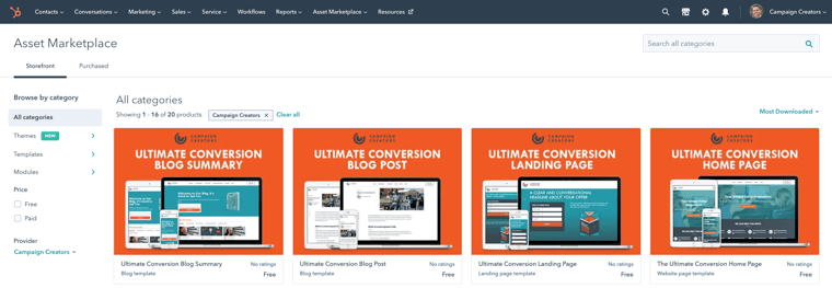 HubSpot Asset Marketplace