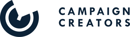 Campaign Creators - logo in dark blue and transparent background