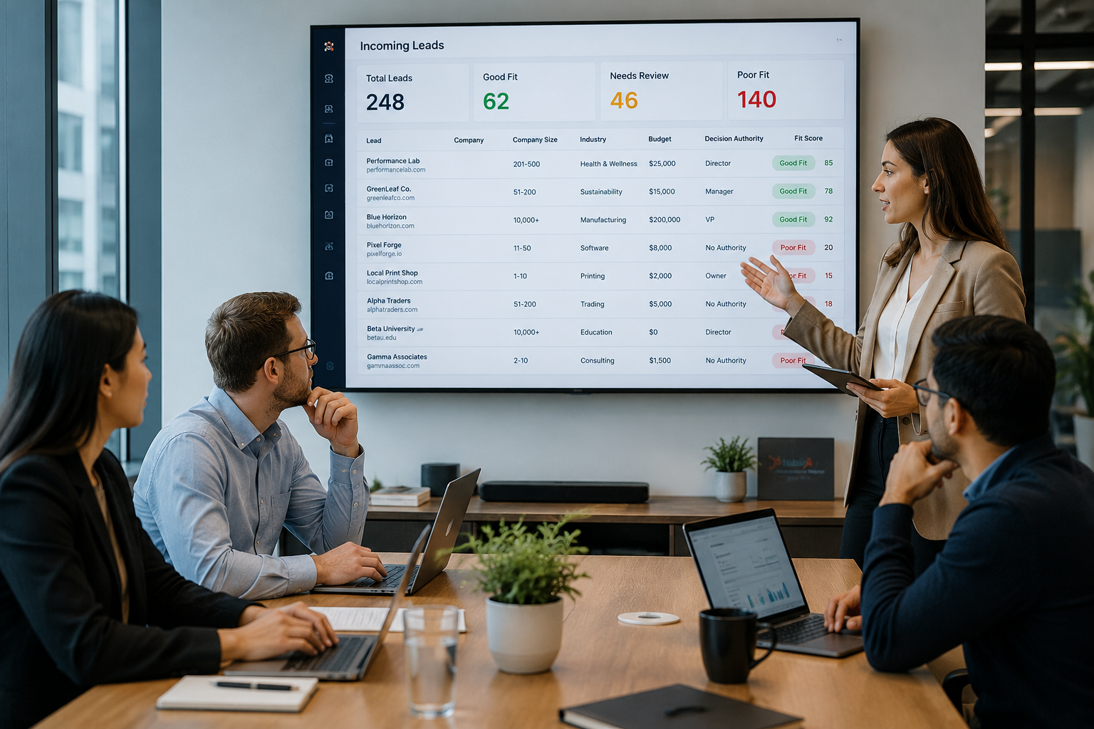 b2b-marketing-and-sales-team-reviewing-unqualified-leads