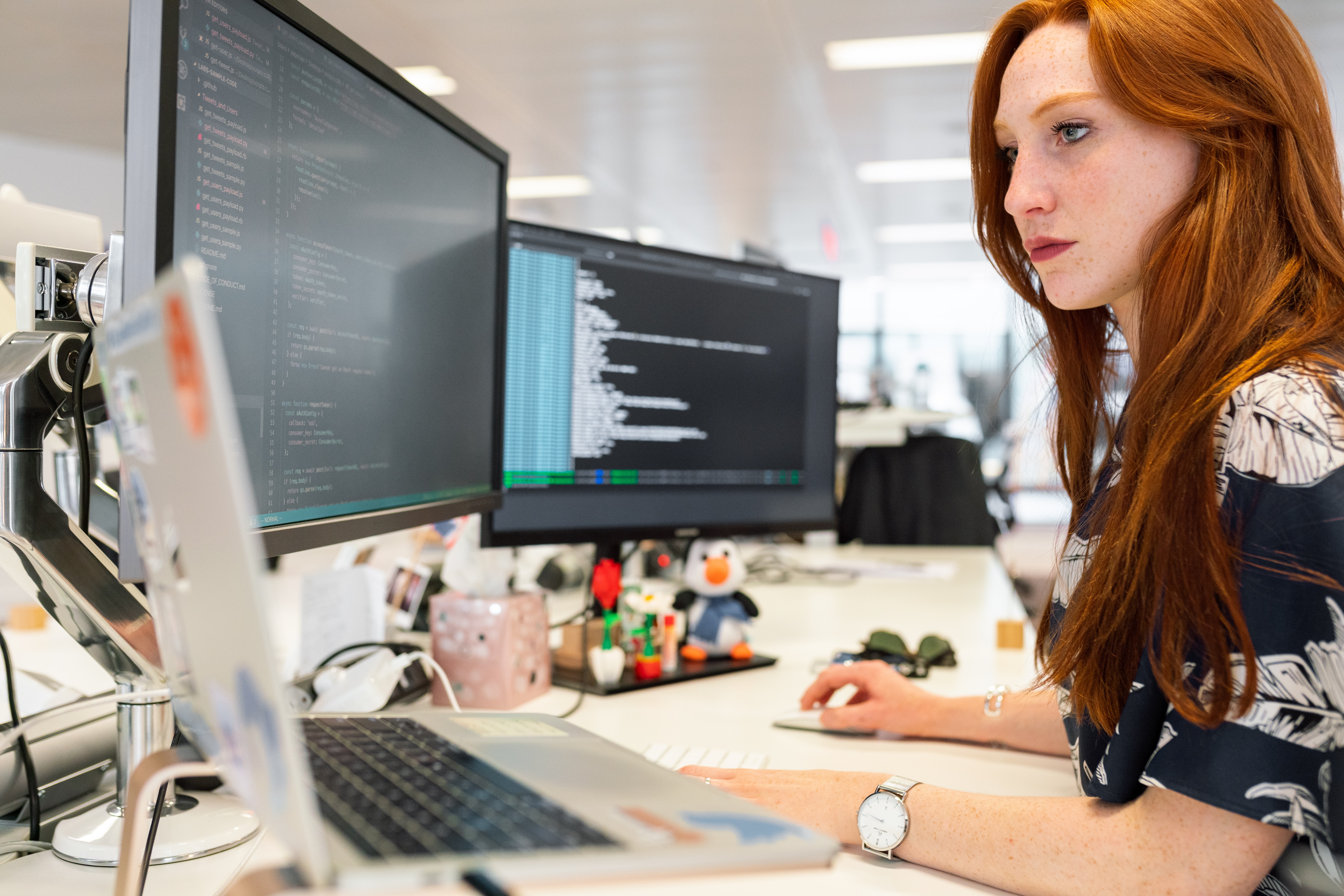 Marketer Coding At Desk