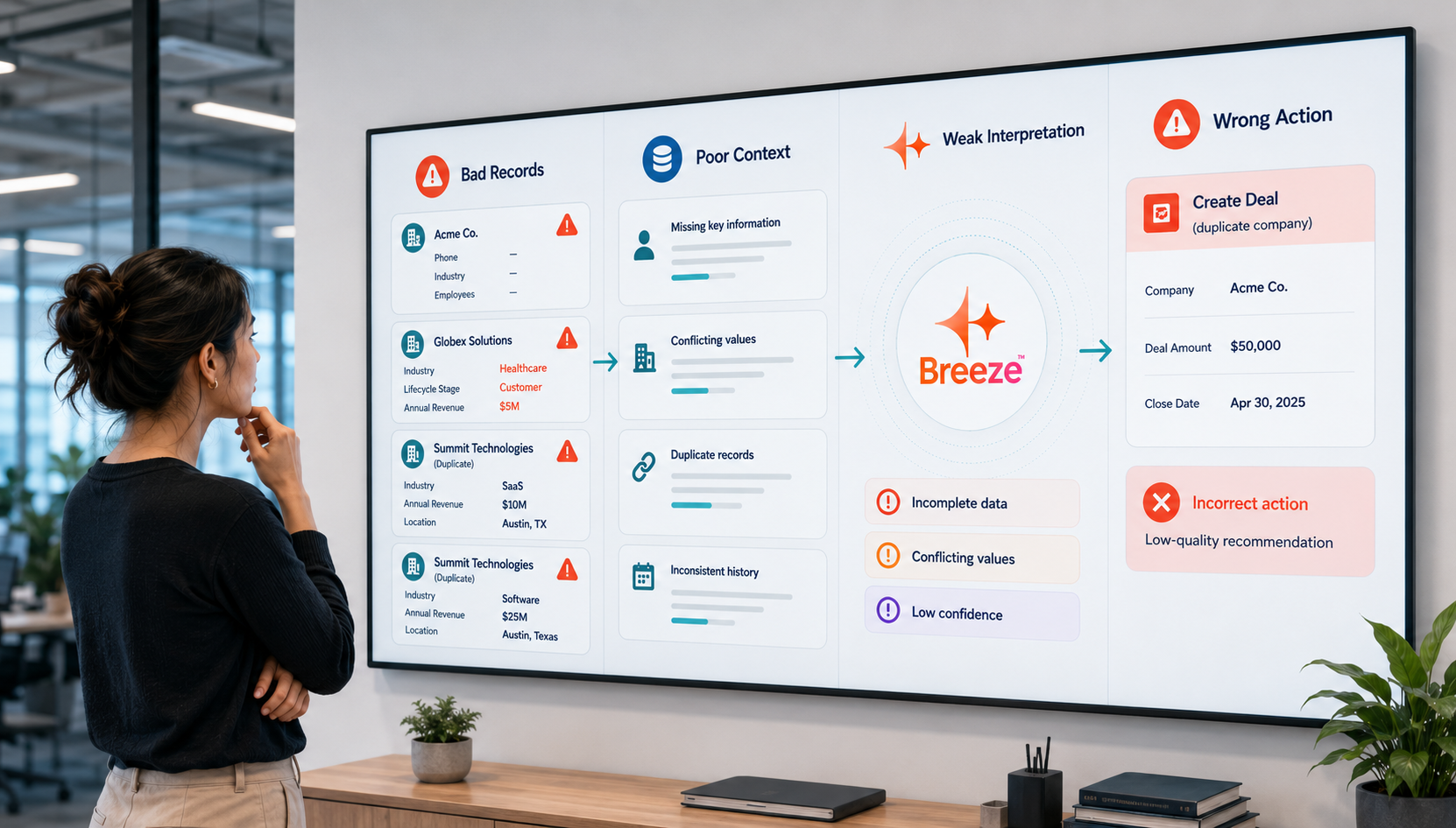 professional-revops-specialist-looking-at-a-large-crm-dashboard-with-problematic-customer-records