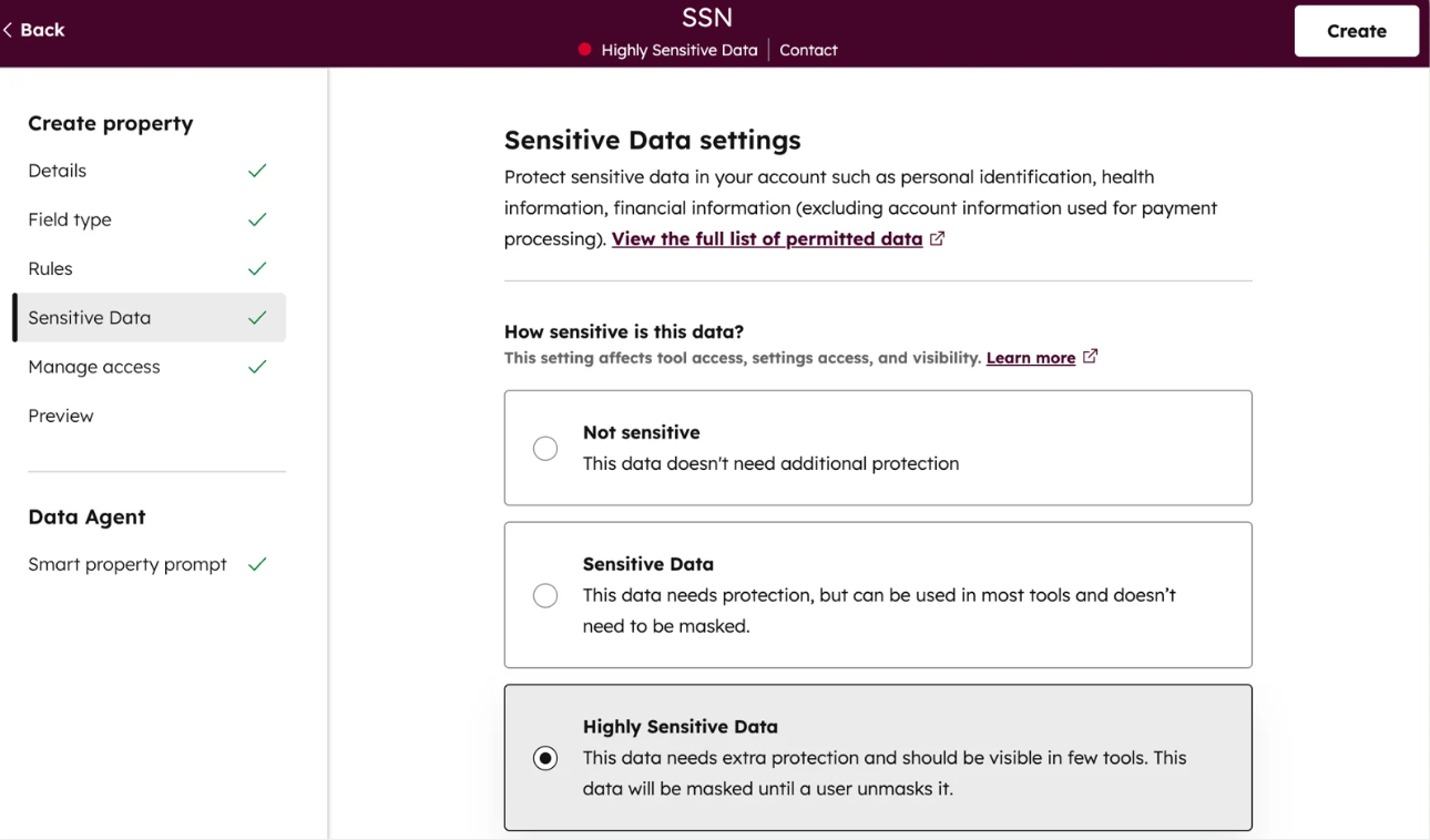 create-property-sensitive-data-hubspot