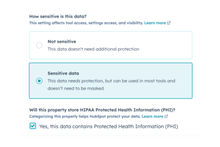 hubspot-hipaa-data-configuration