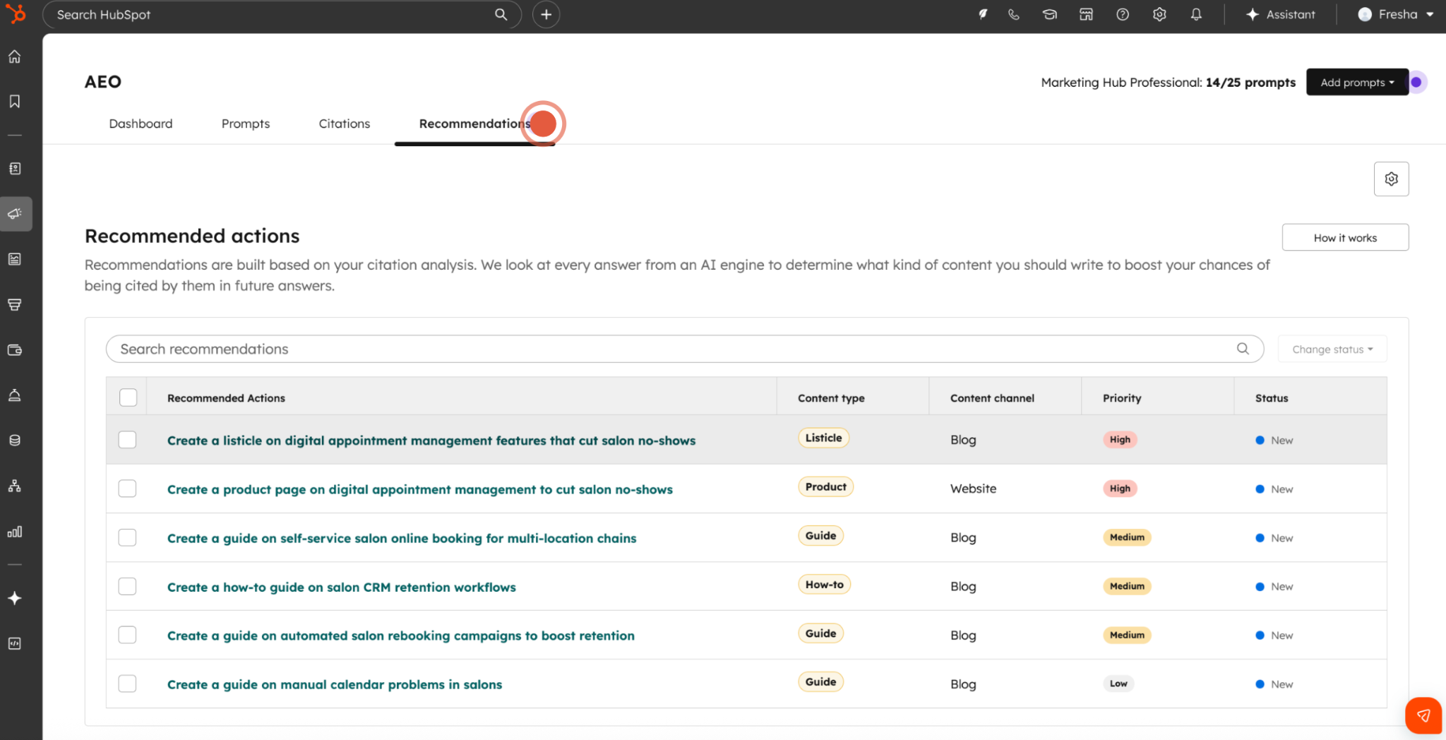 hubspot-aeo-recommendations