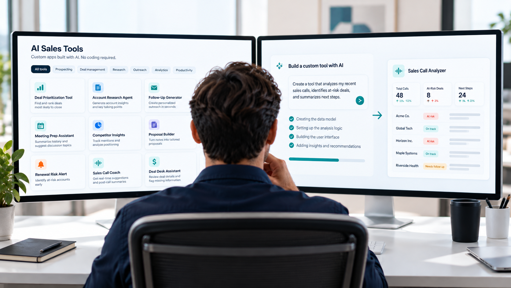 sales-professional-viewing-vibe-coded-sales-tools-on-dual-monitors