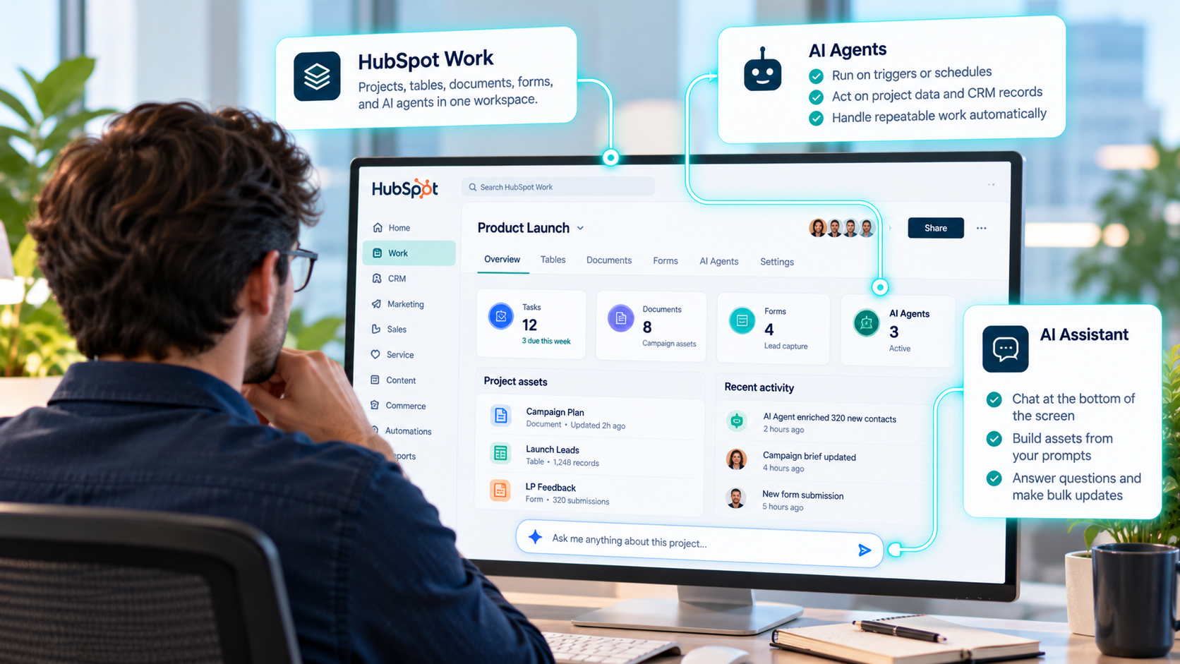 project-management-officer-viewing-hubspot-work-dashboard-with-ai-agents