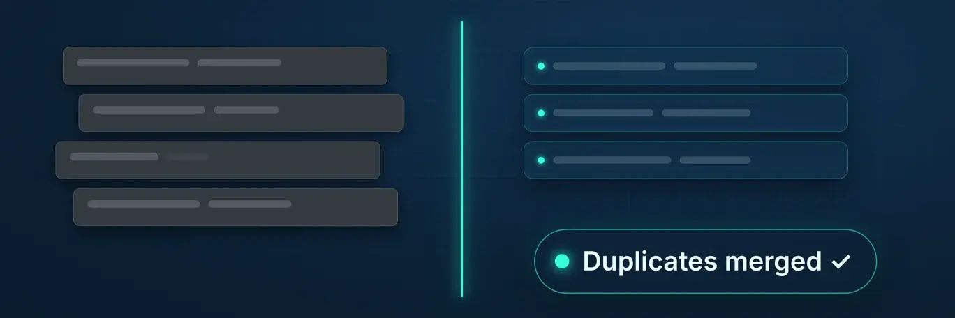 Data hygiene agent merging duplicate CRM records