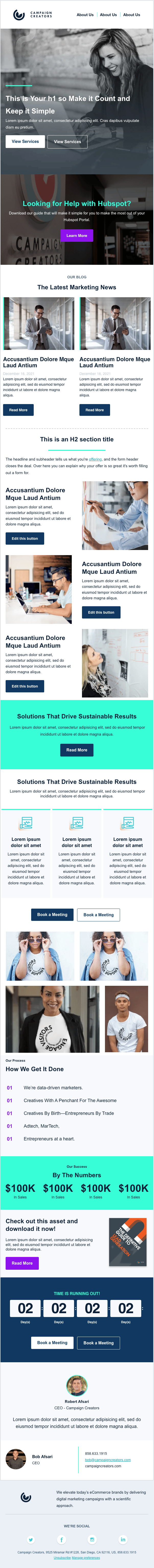 Campaign Creators Master Email Template Preview
