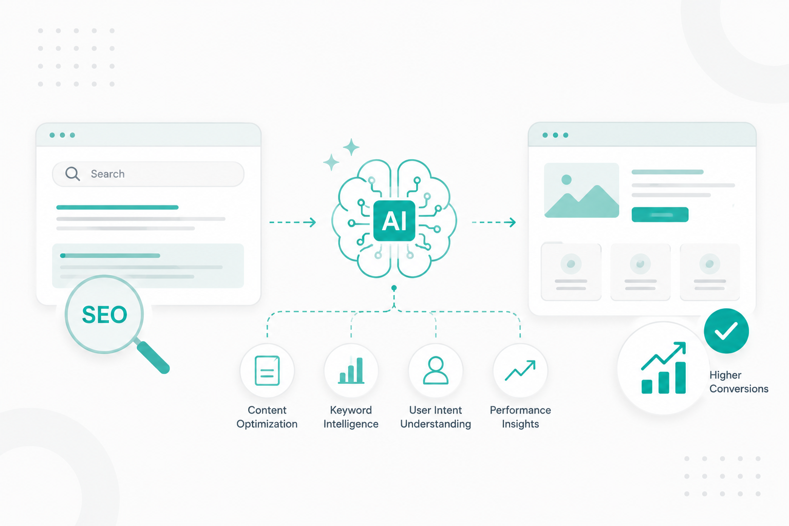 Learn how to use AI in SEO to drive website conversions. Boost leads, optimize UX, and improve rankings.