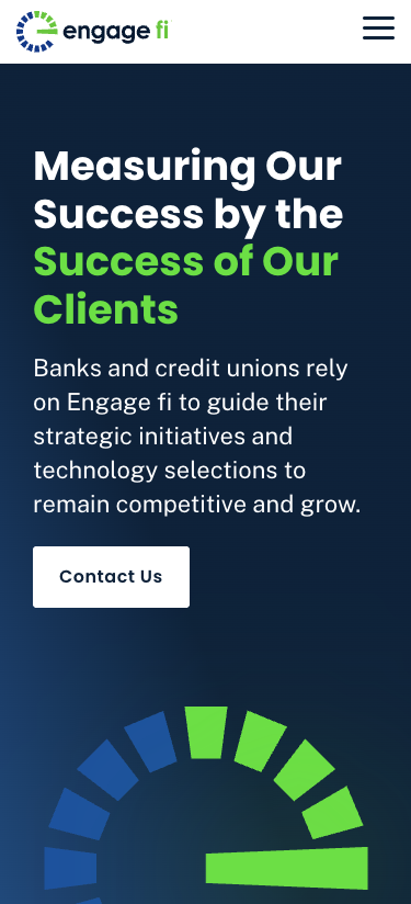 EngageFi Mobile Homepage Hero
