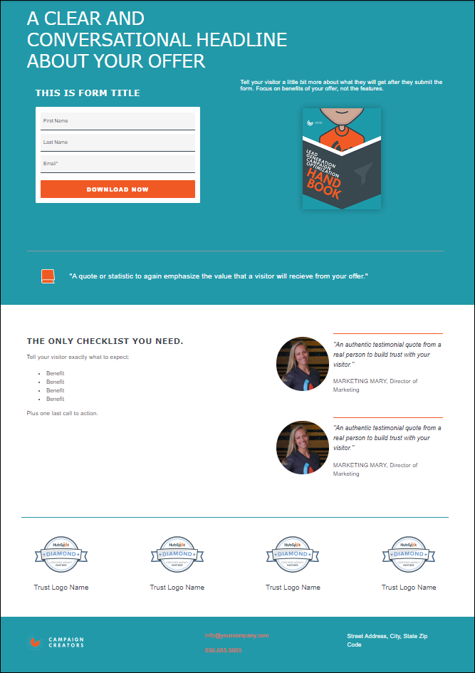 ultimate conversion landing page for hubspot